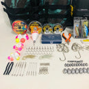 Kit Pesca Completo com Caixa 6 Bandejas + Molinete + Colete Salva-Vidas GRÁTIS