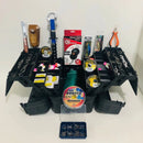 Kit Pesca Completo com Caixa 6 Bandejas + Molinete + Colete Salva-Vidas GRÁTIS